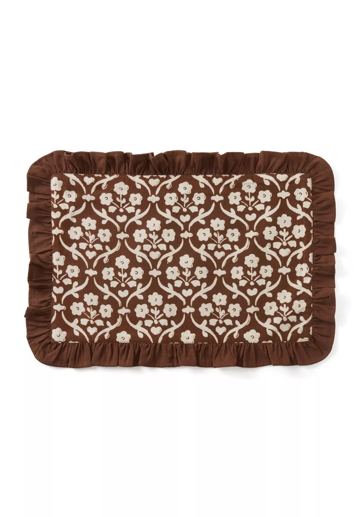 Ruffled Edge Brown Flower Placemat | Belk
