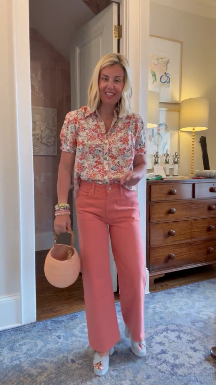 Cuteness overload with all the colors of this look!! 
Blouse - xs
Jeans - 25 (wearing 26 here but size down) 
Heels - 8

*Use code CATHERINE20 3/6-3/9 to save 20% when you spend $100+

#LTKgrwm #LTKdayinmylife #LTKmomlife
