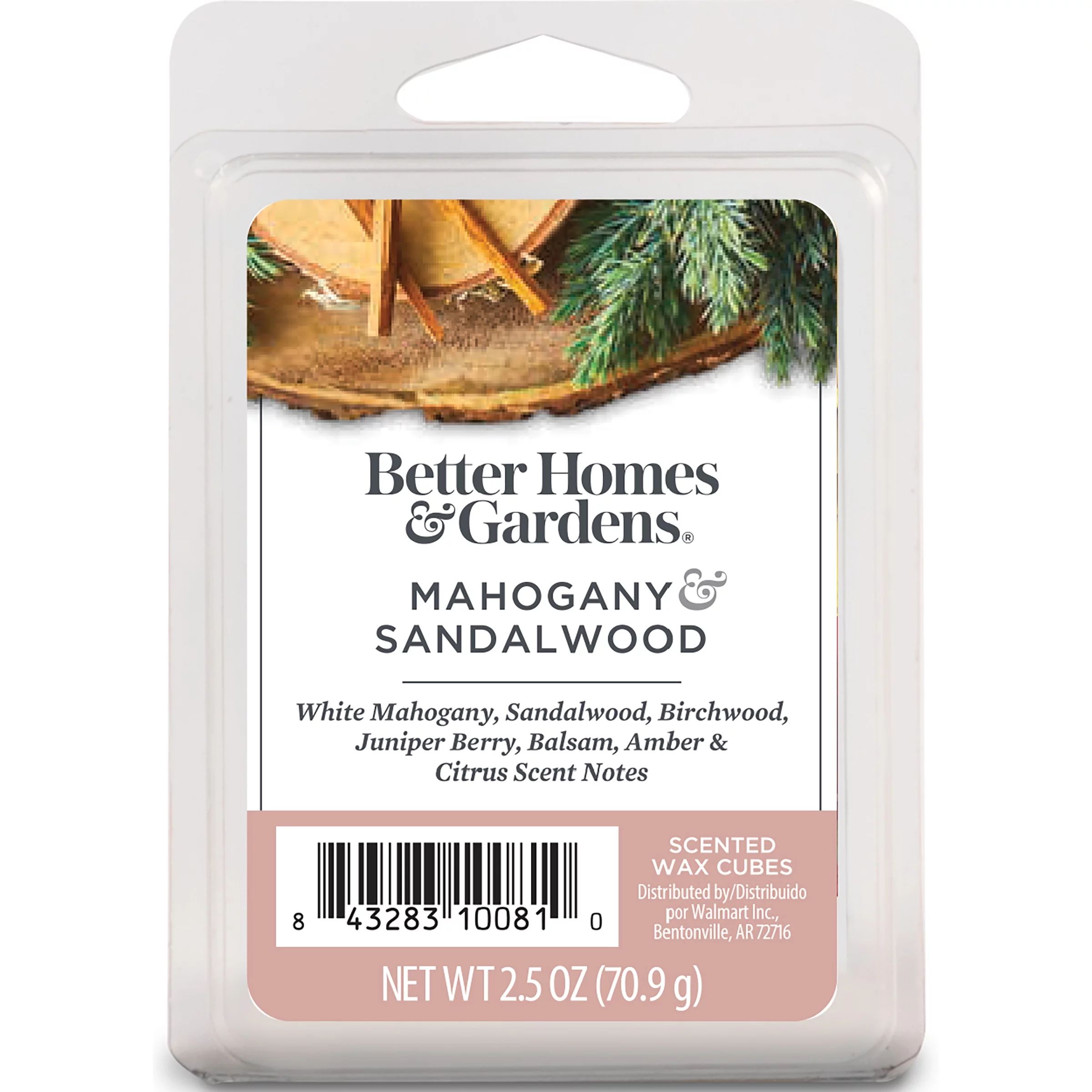 Mahogany and Sandalwood Premium Scented Wax Melts, Better Homes & Gardens, 2.5 oz (1-Pack) | Walmart (US)