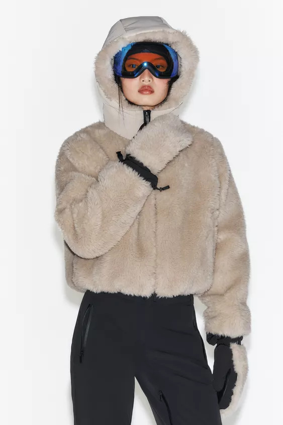 FAUX FUR POLARTEC® MITTENS SKI COLLECTION | Zara US