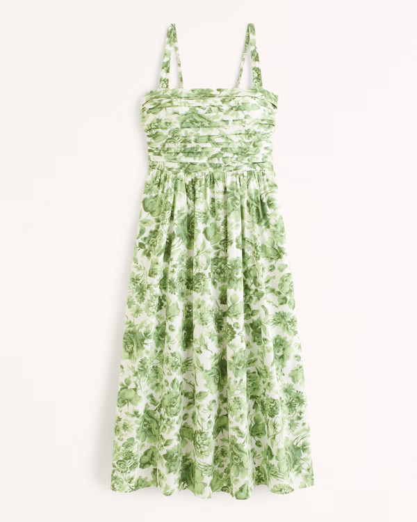 Emerson Poplin Wide Strap Midi Dress | Abercrombie & Fitch (UK)