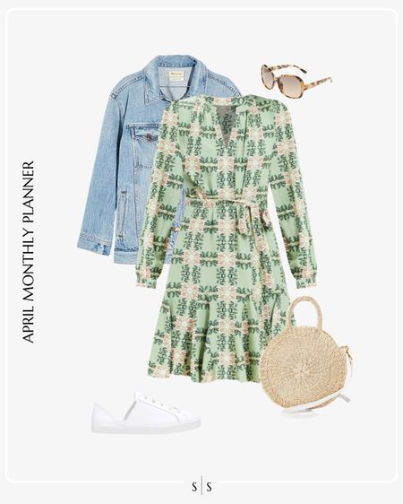 Monthly outfit planner: APRIL: Spring looks | floral mini dress, straw tote, denim jacket, white sneakers, tortoise sunglassess

See the entire calendar on thesarahstories.com ✨ 


#LTKstyletip