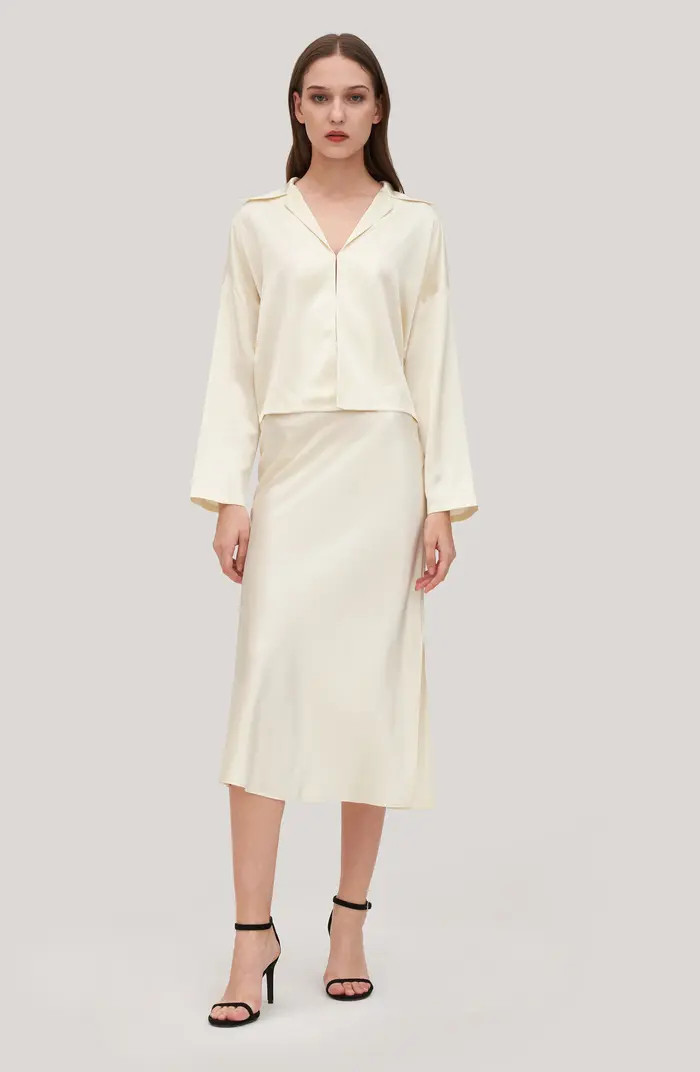 Lilysilk Minimalist Aesthetic Silk Poppy Skirt | Nordstrom | Nordstrom