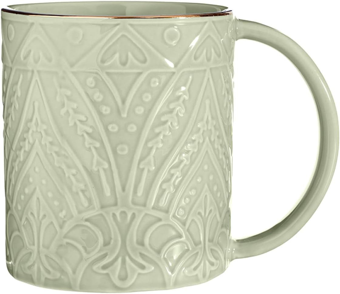 Santa Barbara Design Studio Embossed Ceramic Winter Christmas Holiday Mug, 16-Ounce, Sage Mist | Amazon (US)