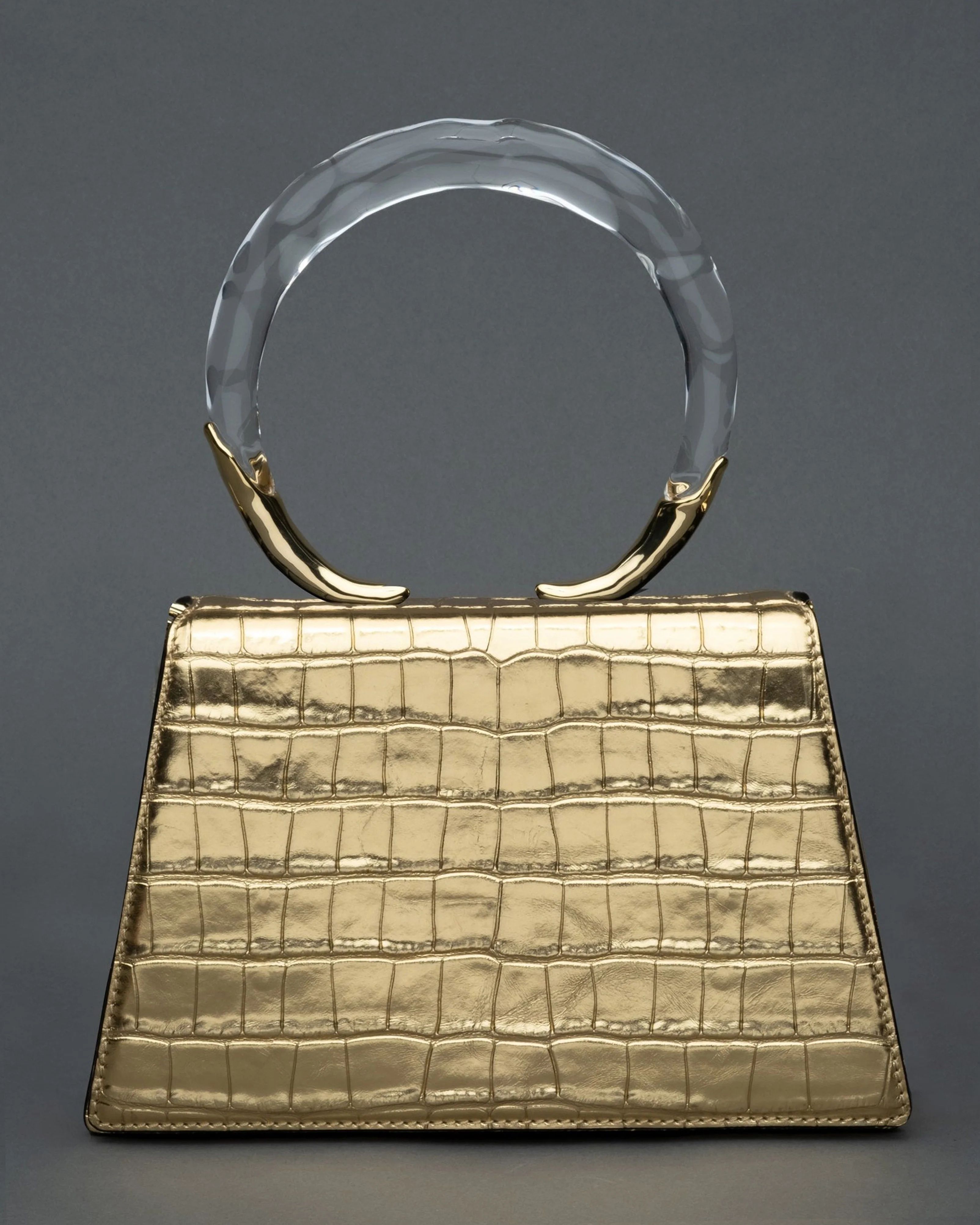 Lucite Quad Handbag - Gold Croc | Alexis Bittar