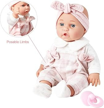 Enjoyin 12'' Baby Doll in Gift Box with Pink Cloths, Pacifier, 13''x13'' Microfabric Blanket, and... | Amazon (US)
