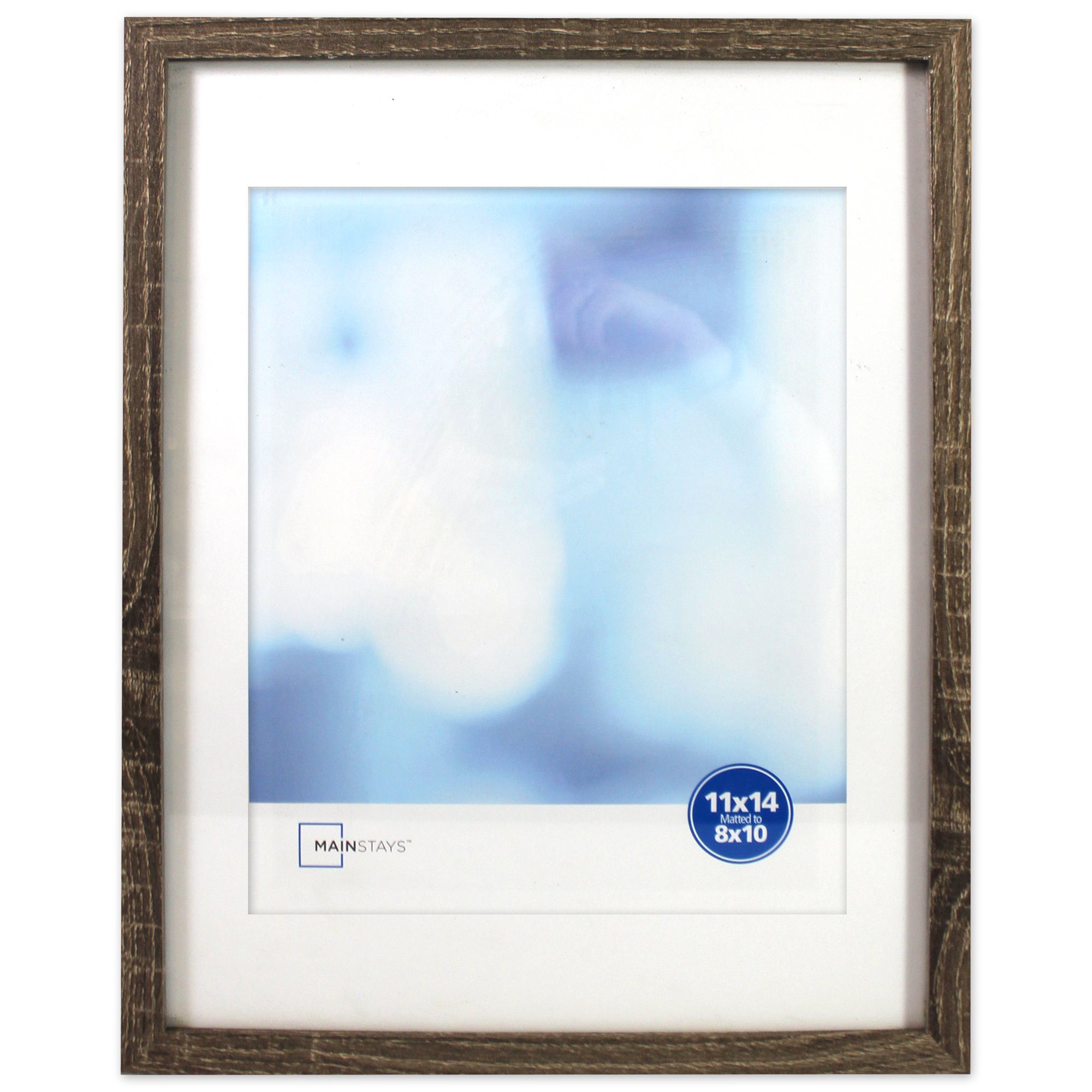 Mainstays MS 11" x 14” Matted to 8” x 10” Linear Rustic Picture Frame | Walmart (US)