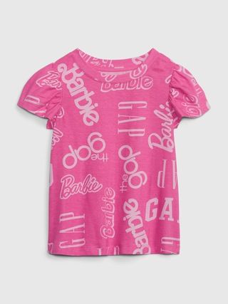 Gap × Barbie™ Toddler 100% Organic Cotton Puff Sleeve Logo T-Shirt | Gap (CA)