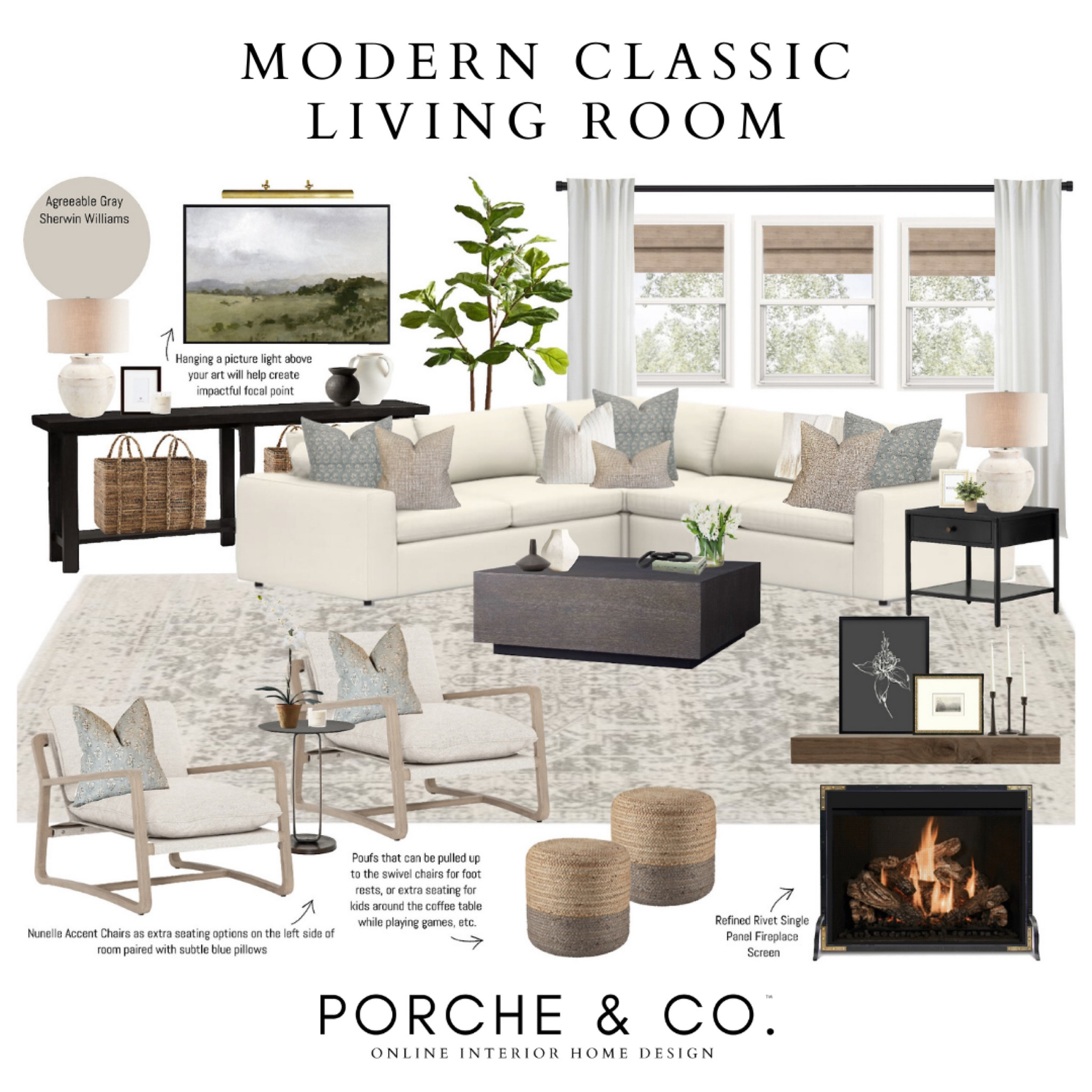Living room designs, client design features, transitional living room, modern classic living room, sitting room, family room, den, sunroom #designinspo #virtualinteriordesign #edesign #moodboard

#LTKhome #LTKSeasonal #LTKstyletip