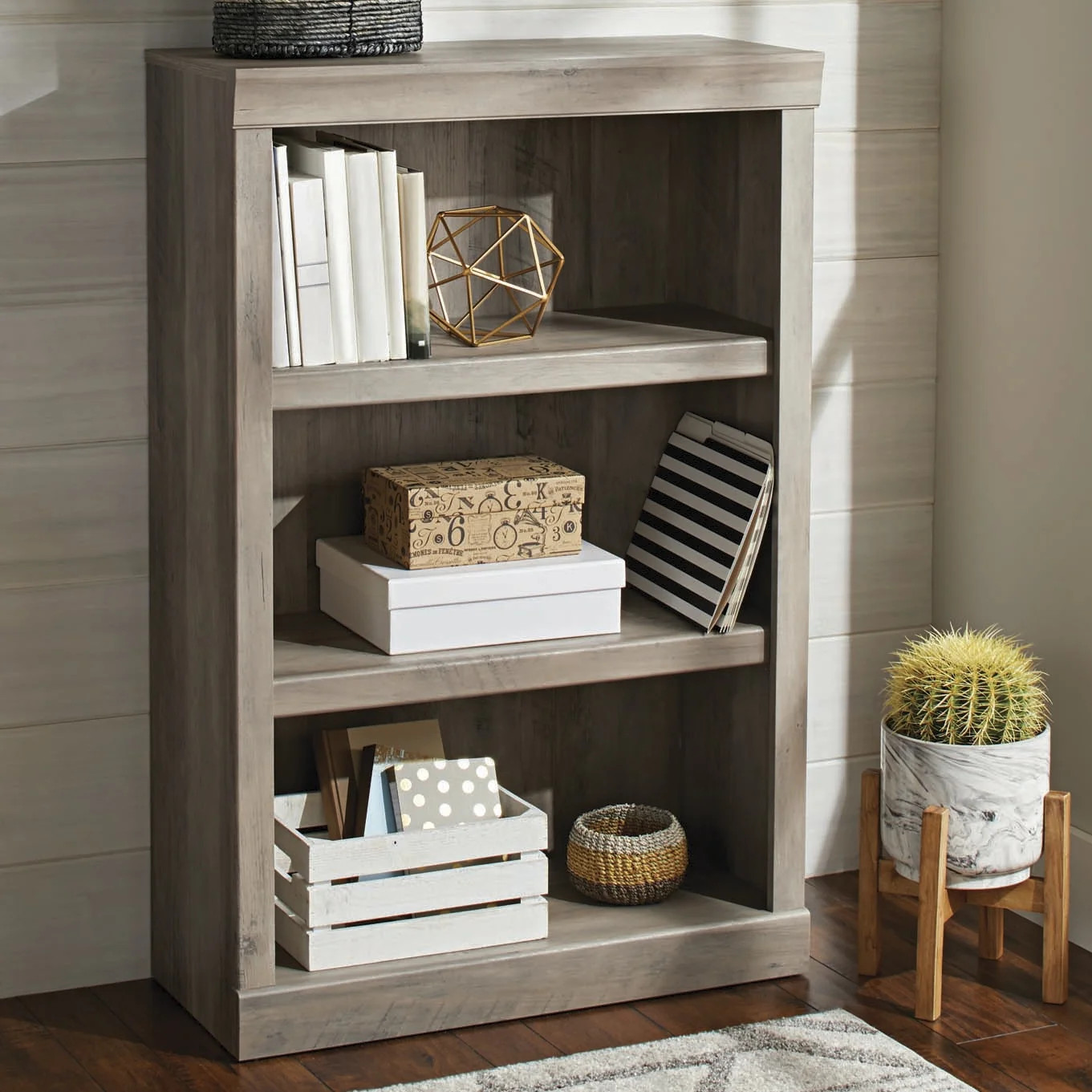 Better Homes & Gardens Glendale 3 Shelf Bookcase, Rustic Gray Finish - Walmart.com | Walmart (US)