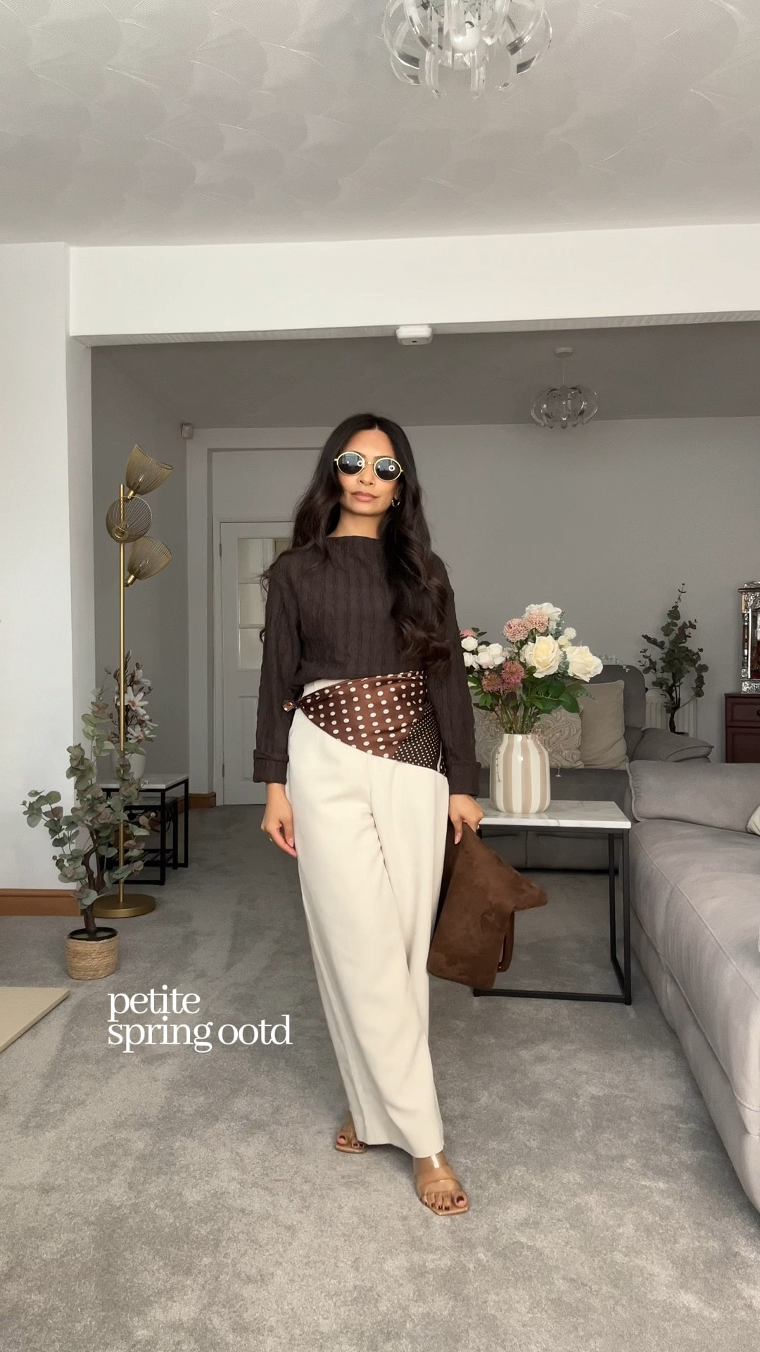 Petite spring ootd. 
currently obsessed with styling silk scarves with my my outfits 🤎

Zara trousers - sold out

#LTKspring #LTKuk #LTKpetite