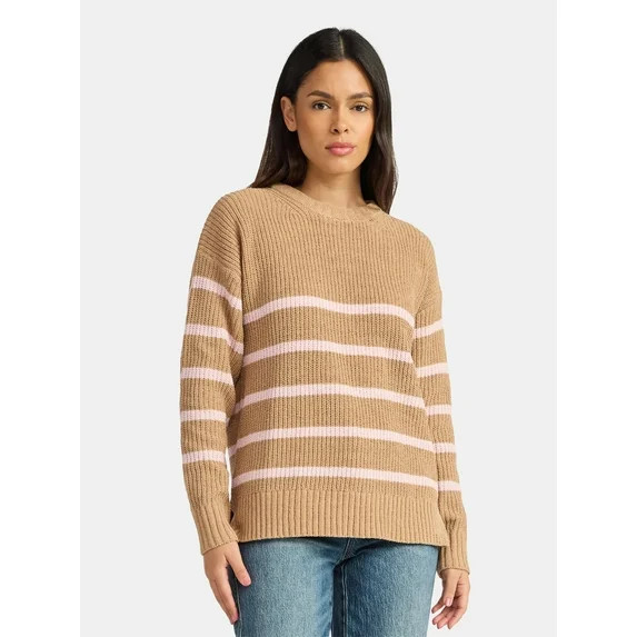 Time and Tru Women's Chenille Sweater with Long Sleeves, Mid-weight, Sizes XS-XXXL - Walmart.com | Walmart (US)