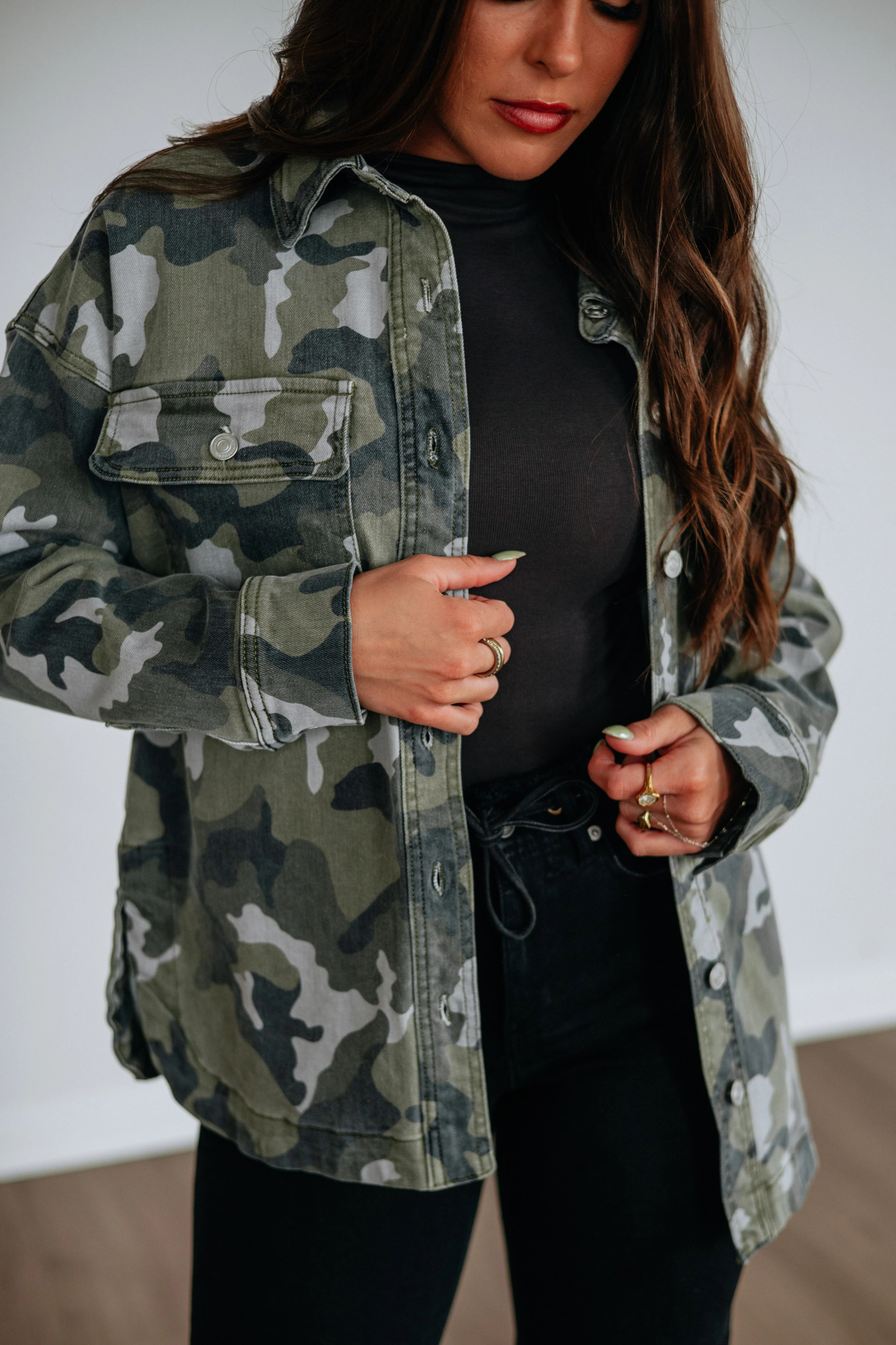 Bradi Mica Denim Shacket | Wild Oak Boutique