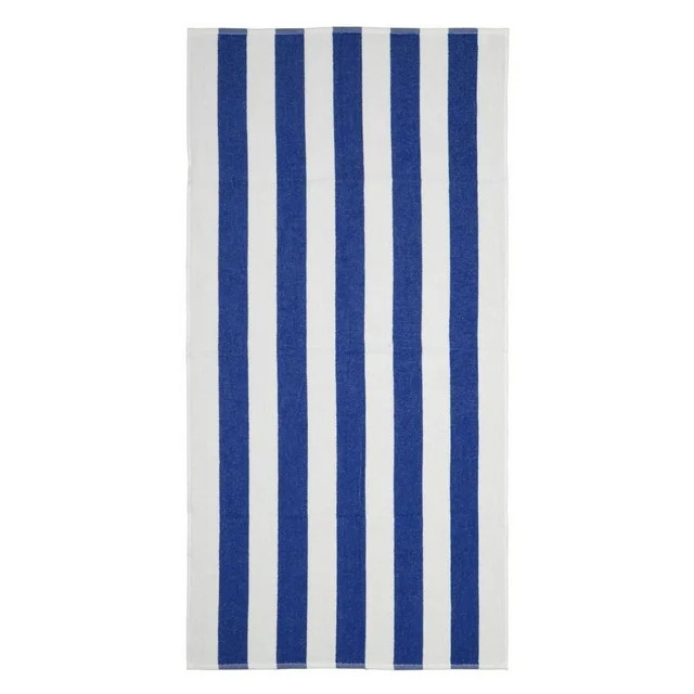 Mainstays Blue & White Cabana Stripe Beach Towel, 28" x 58" | Walmart (US)