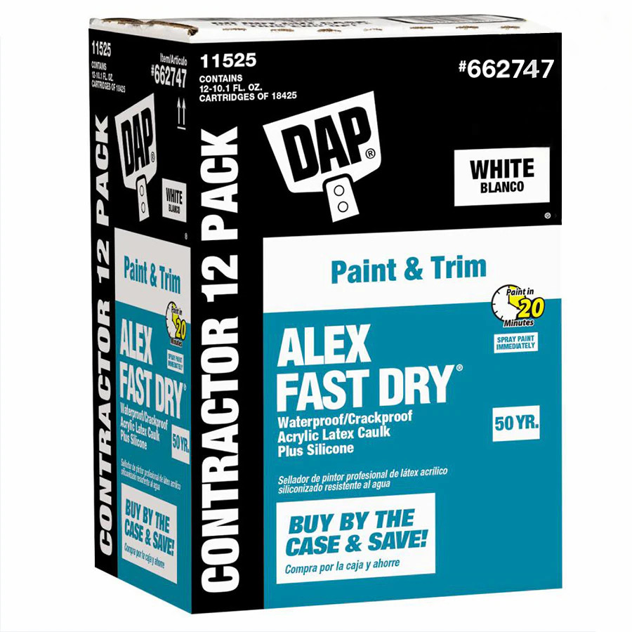 DAP ALEX Fast Dry 12 -Pack 10.1-oz Paint and Trim White Paintable Latex Caulk one_size | 11525 | Lowe's