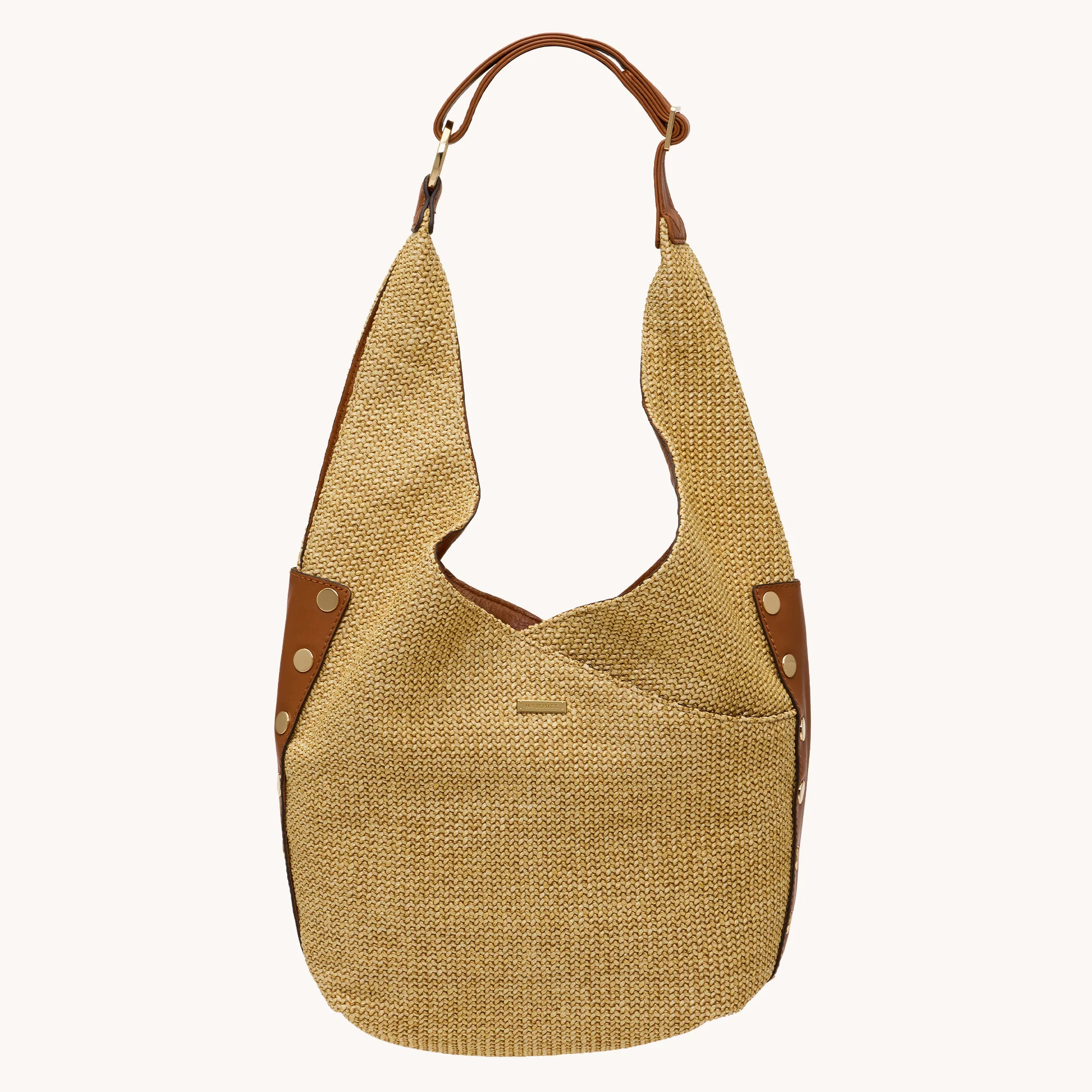 Tom Zip | Cocoa Raffia/Gold | Med 840220525347 | Hammitt (US)