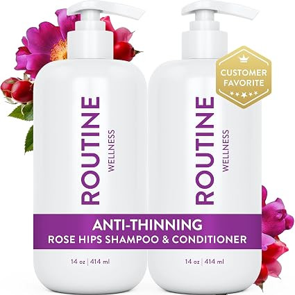 Routine Wellness Anti-Thinning Shampoo and Conditioner Set for Thinning Hair - Biotin DHT Blocker... | Amazon (US)