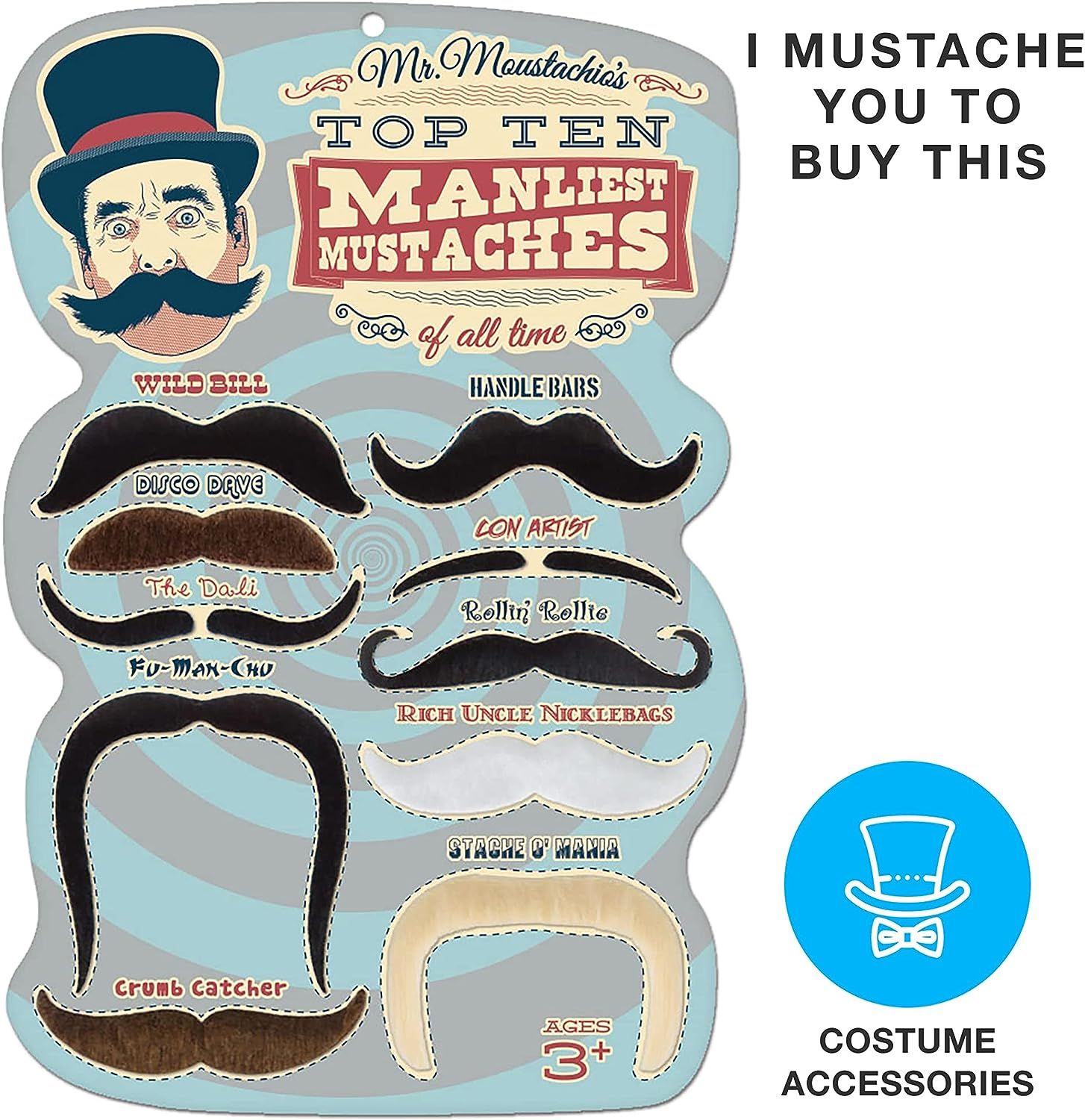Mr. Moustachio Top 10 Mustaches of All Time Assortment | Amazon (US)