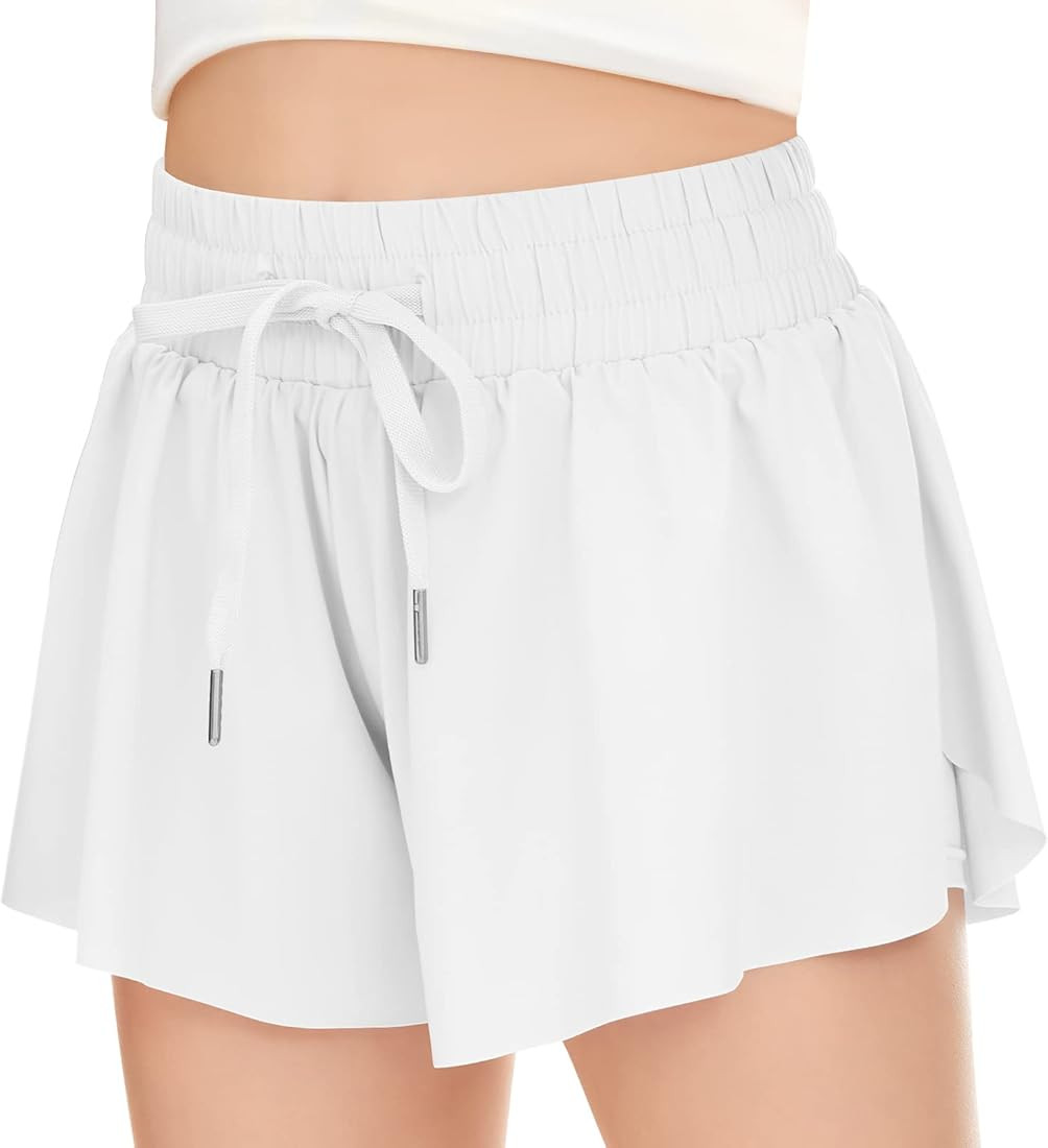 Girls Athletic Flowy Shorts with Pocket 2 in 1 Butterfly Shorts for Teen Girls Youth Running Spor... | Amazon (US)