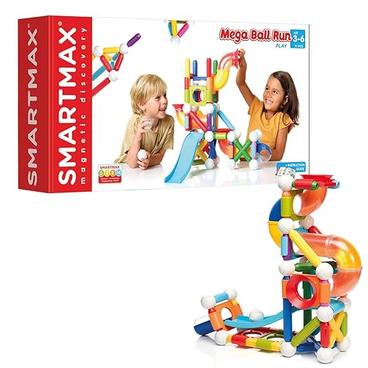 SmartMax Mega Ball Run STEM Magnetic Discovery Building and Ball Run Set Featuring Safe, Extra-St... | Amazon (US)
