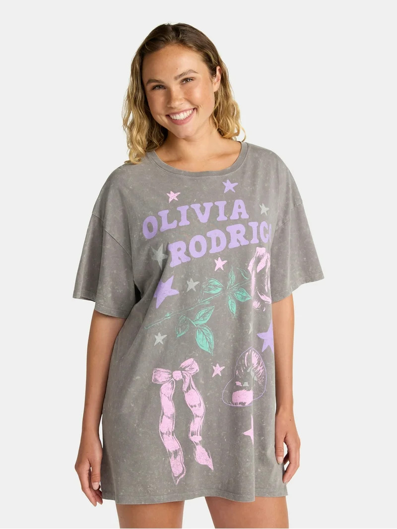 Olivia Rodrigo Women's Oversized Sleep Shirt, Sizes XS-XXXL | Walmart (US)