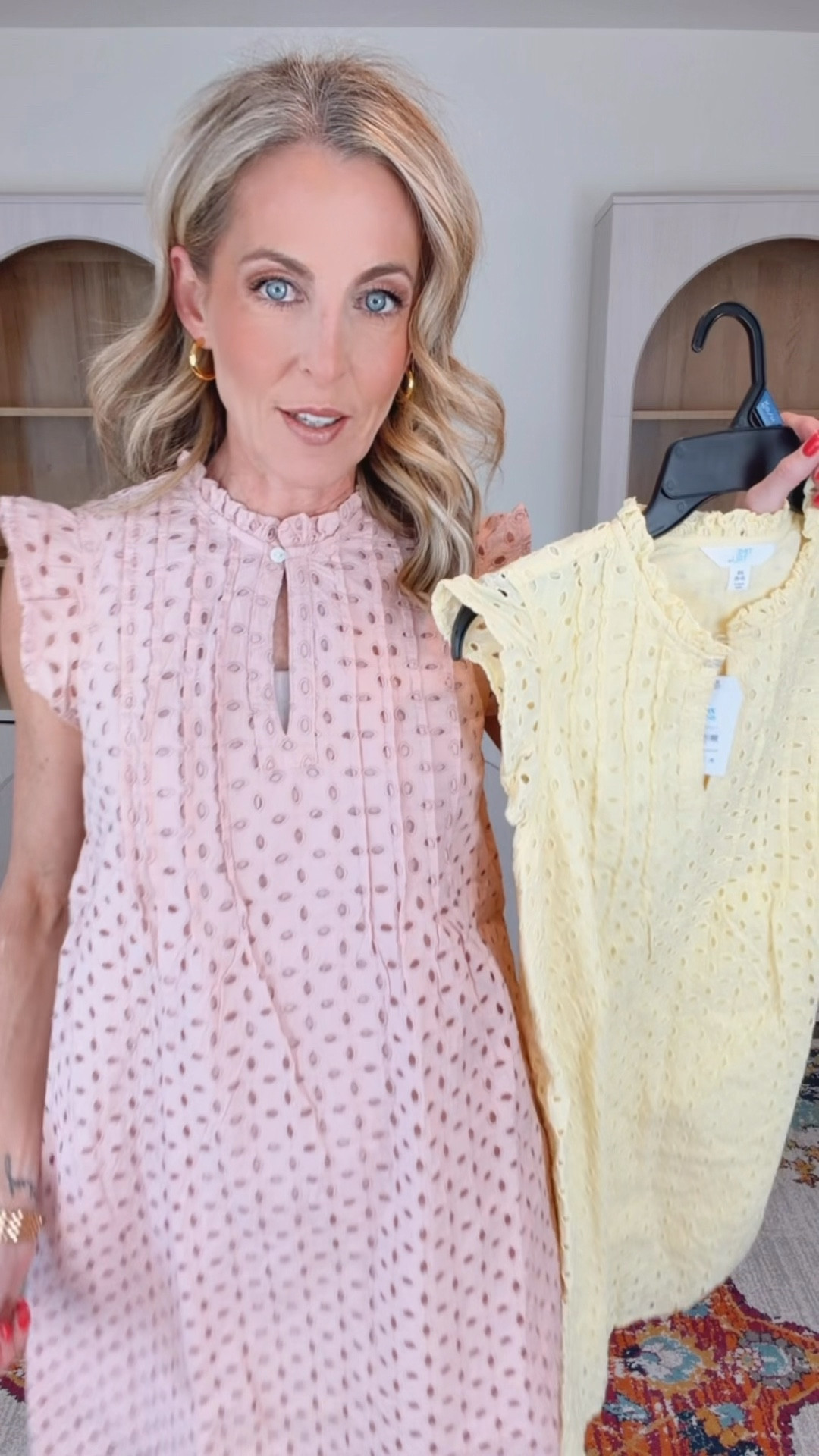 Playful charm with feminine details just a few reasons why you’ll fall in love with this eyelet mini dress under $25 100% cotton is an easy fit wearing a size extra small comes in multiple color options  

#LTKdayinmylife #LTKmomlife #LTKgrwm
