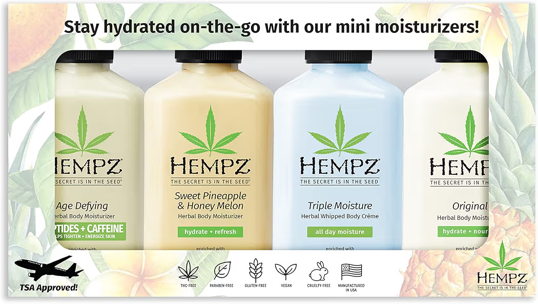 Hempz Everyday Favorities, 4-Piece Mini Lotion Gift Set, 2.25 oz | Amazon (US)