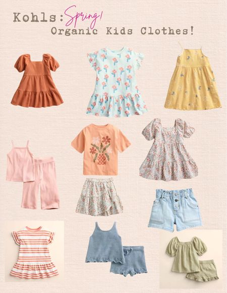 Some cute spring clothing for girls from kohls! Currently it’s 15% off. Most of these items are 100% organic cotton with some pieces being a blend 🧡 #organicclothing #kidsclothes #springclothing #organickidsclothes 

#LTKbaby #LTKkids #LTKsalealert