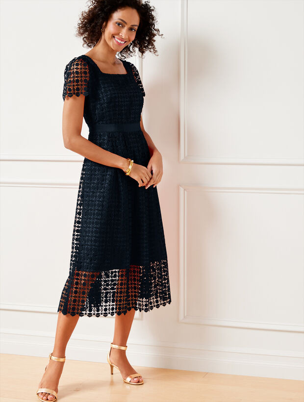 Lace Fit & Flare Dress | Talbots