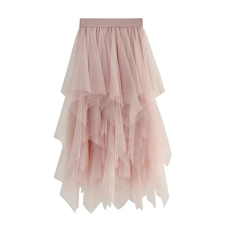 Women's Sheer Tutu Tulle Skirts Mesh Tiered Layered Poofy Fairy Half-Dress Prom Party Midi Skirt ... | Walmart (US)