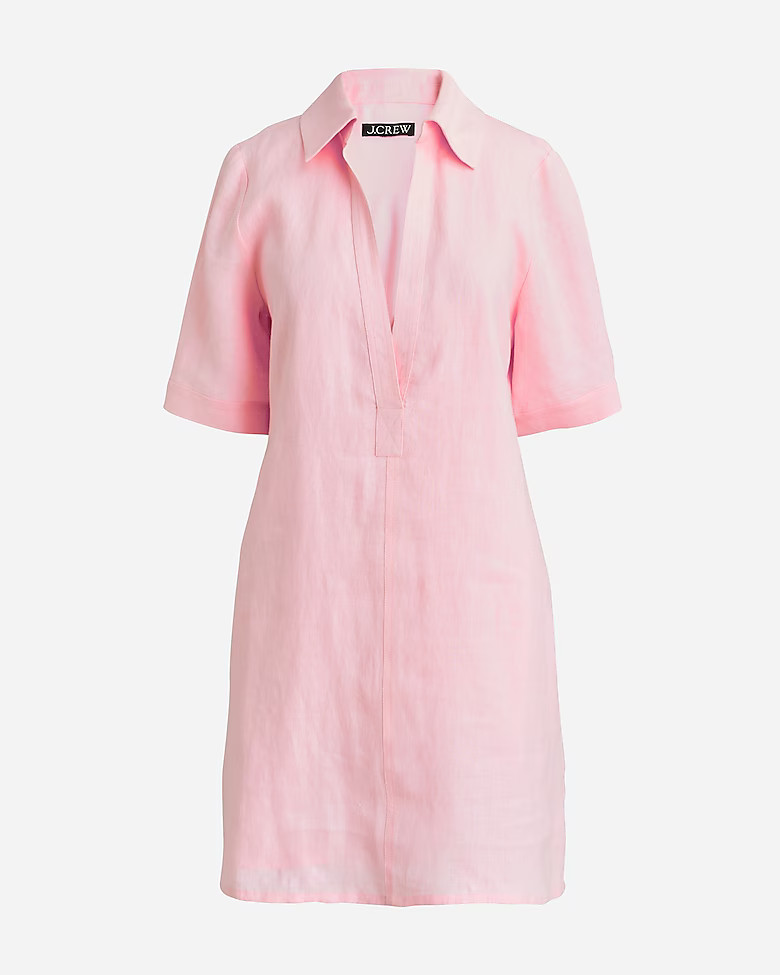 Bungalow popover dress in linen | J. Crew US