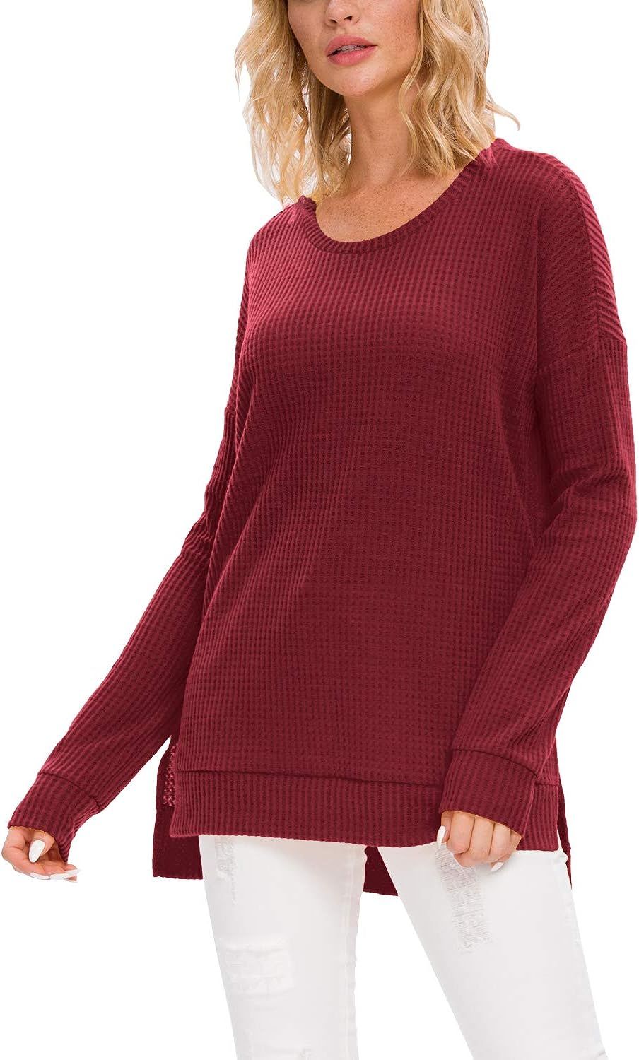 levaca Women's Casual Fall Long Sleeve Shirts Sweaters Tunic Tops for Leggings | Amazon (US)