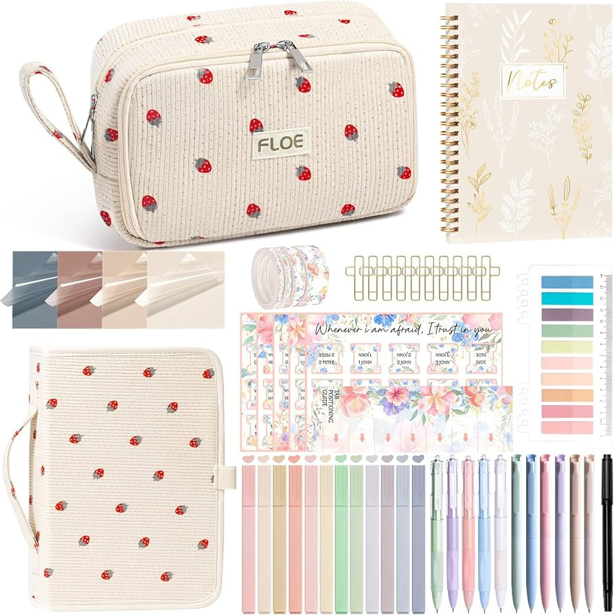 Bible Study Supplies Journaling Kit for Women with Bible Cover Case, Valentines Day Christian Gif... | Amazon (US)