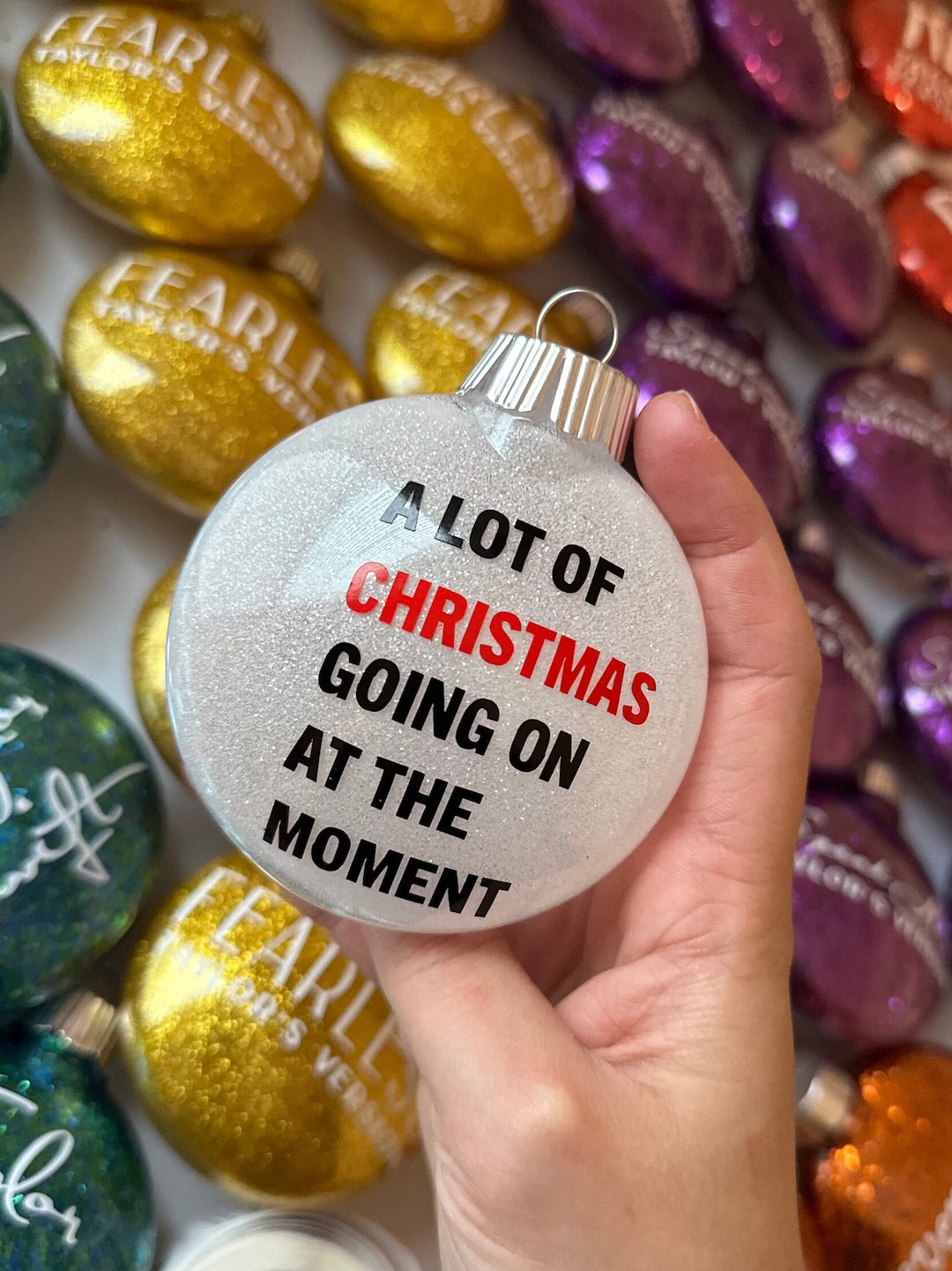 A Lot of Christmas Going on at the Moment White T S Glitter Ornament - Etsy | Etsy (US)