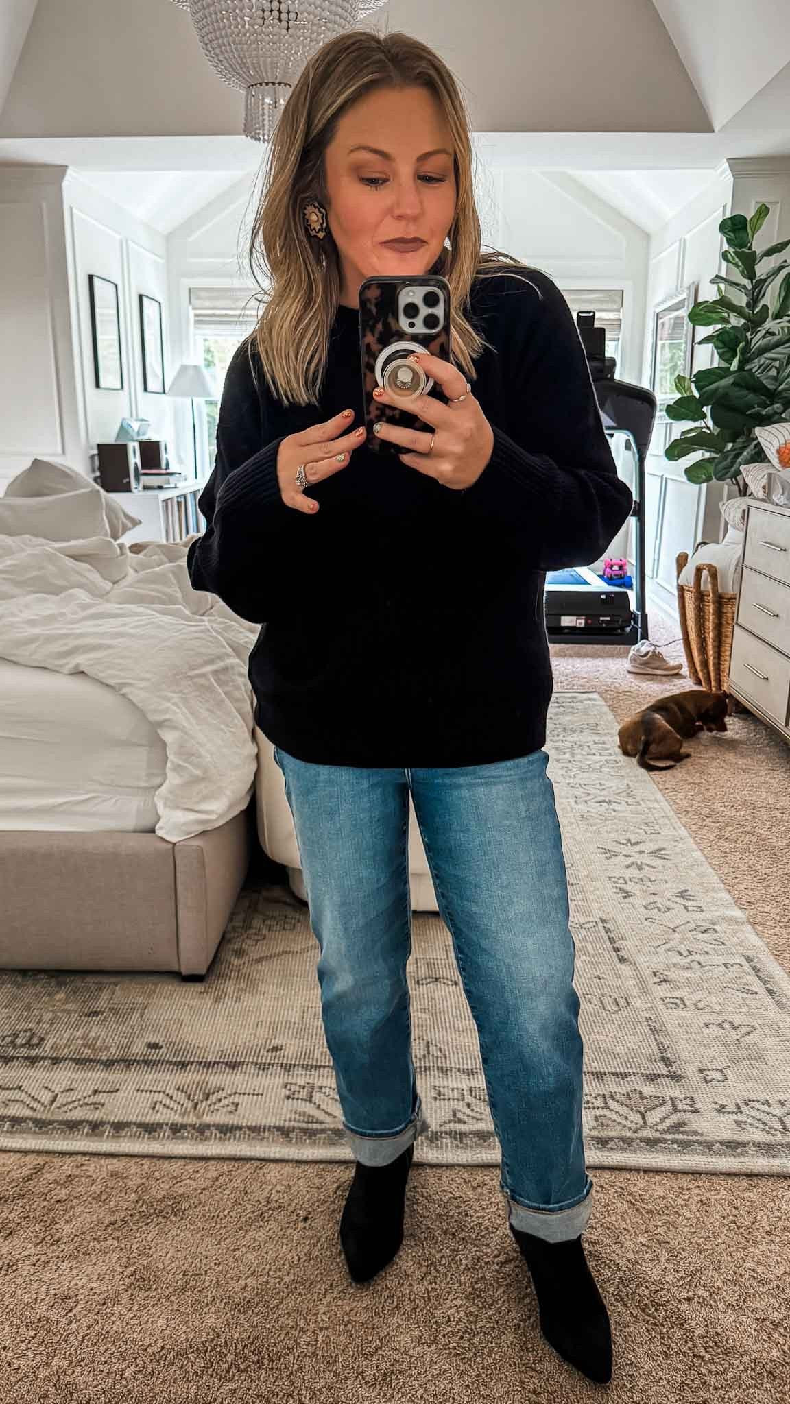 This budget friendly soft tunic sweater comes in a ton of colors and is just right for the cooler temps. It’s the perfect topper for jeans, pants and skirts. casual outfit gift idea for her fall wear work wear black sweater work sweater #LTKStyleTip

#LTKGiftGuide #LTKFindsUnder50