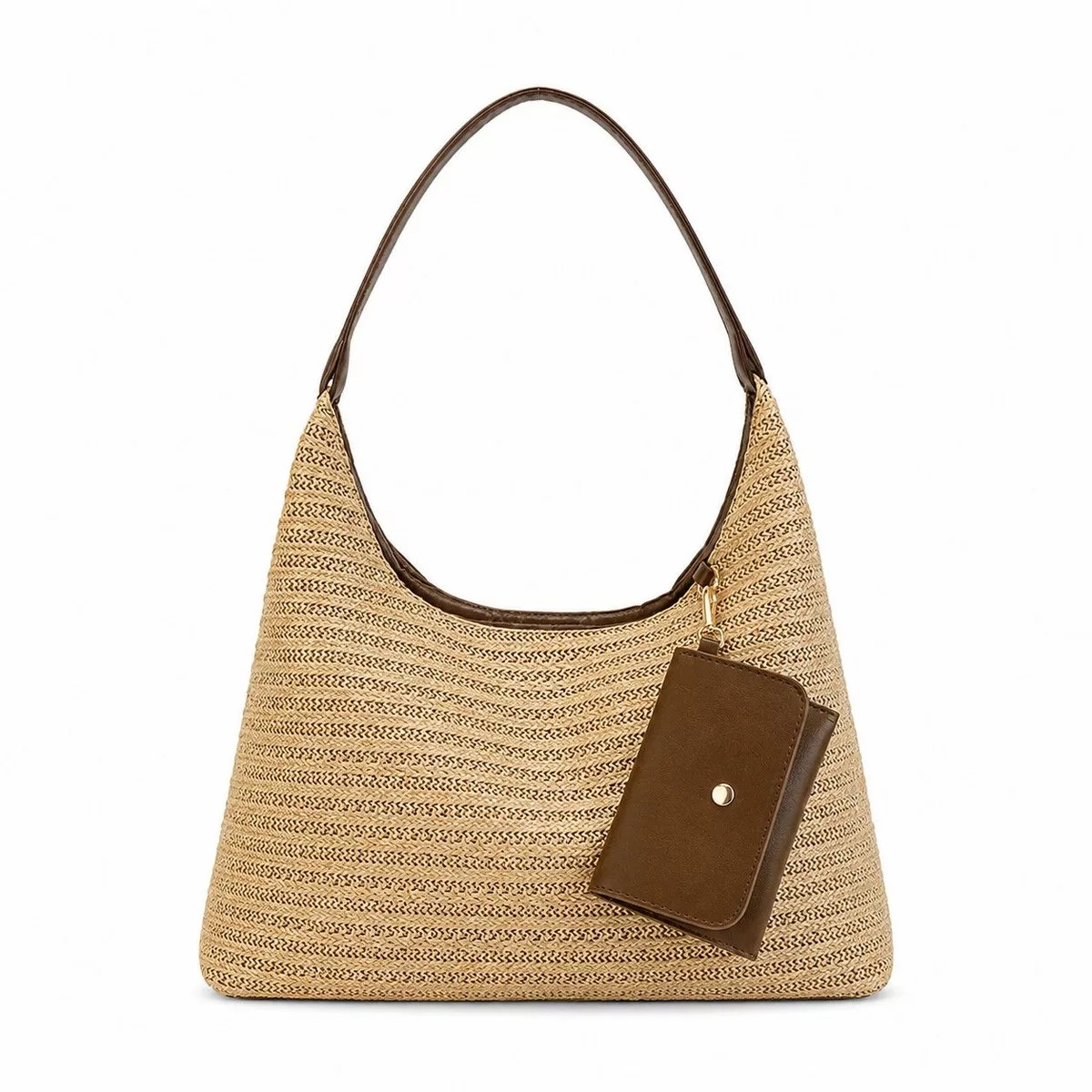 Alilang Woven Straw Shoulder Bag Hobo Handbag with Removable Pouch and Magnetic Closure, Khaki | Target