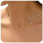 Gold Diamond Pendant Necklace for Women, 18K Gold Plated CZ Solitaire Necklace Dainty Cubic Zirco... | Amazon (US)