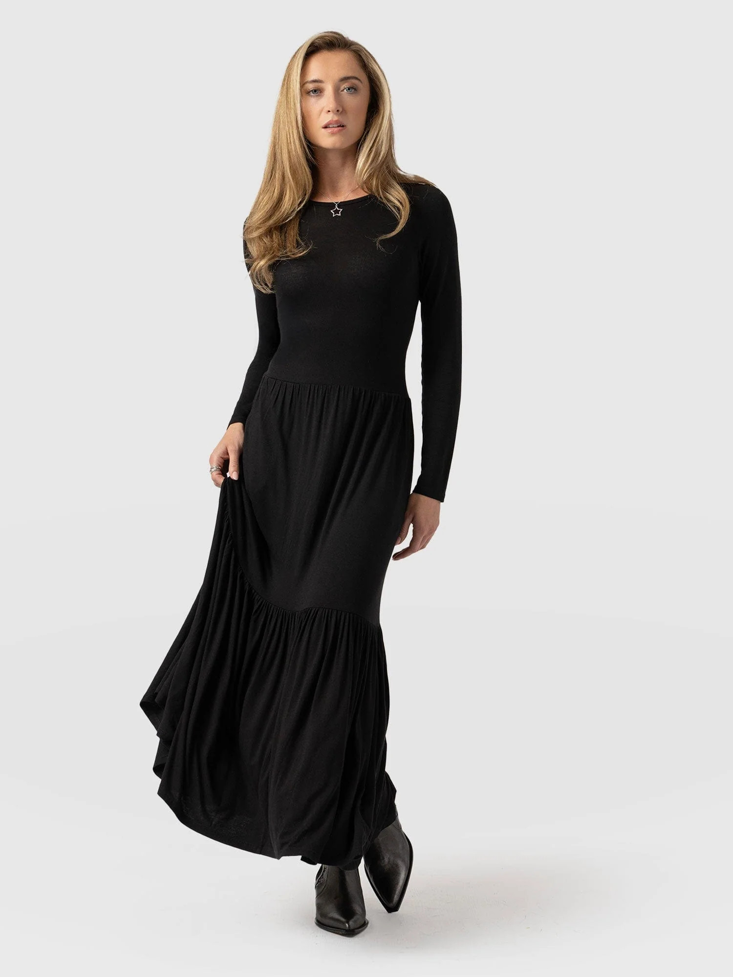 Greenwich Dress Long Sleeve - Black | Saint + Sofia