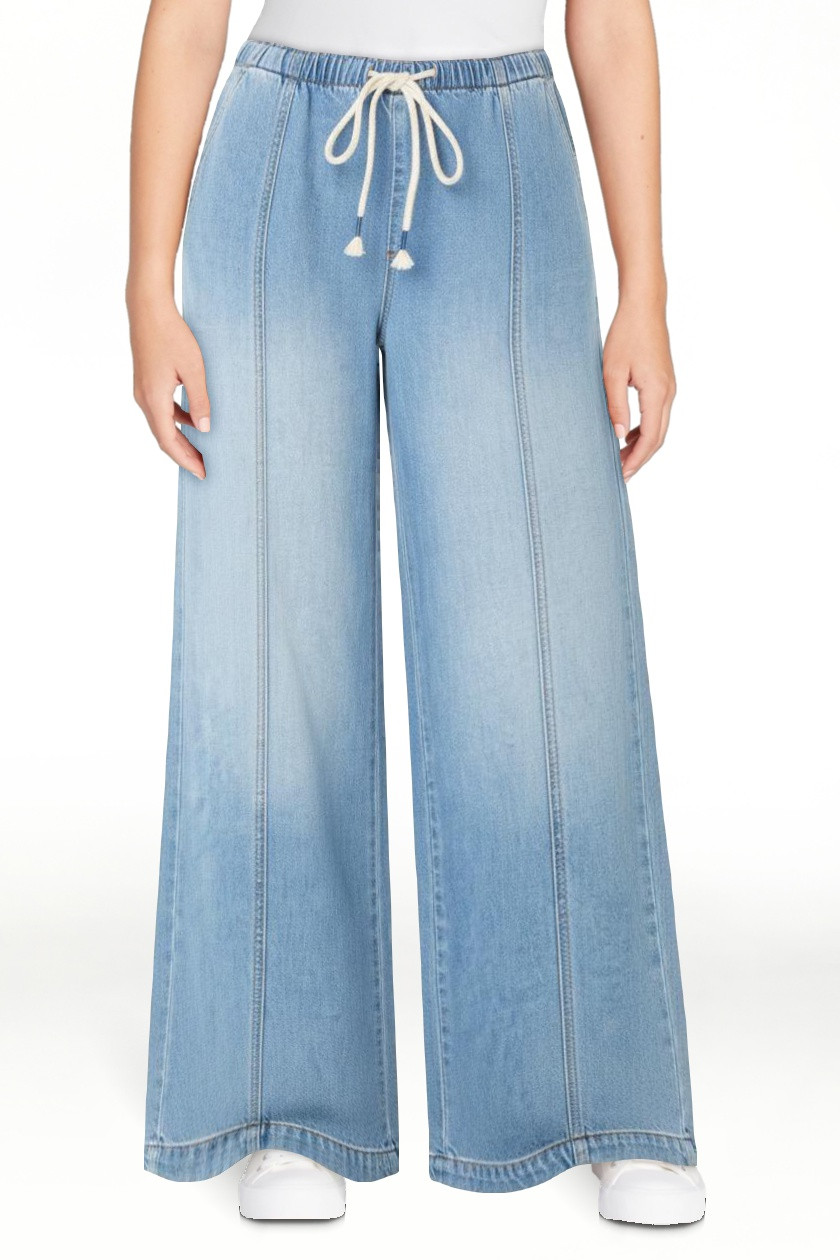 Celebrity Pink Women's and Women's Plus Drapey Wide Leg Jeans, Sizes XS-4X | Walmart (US)