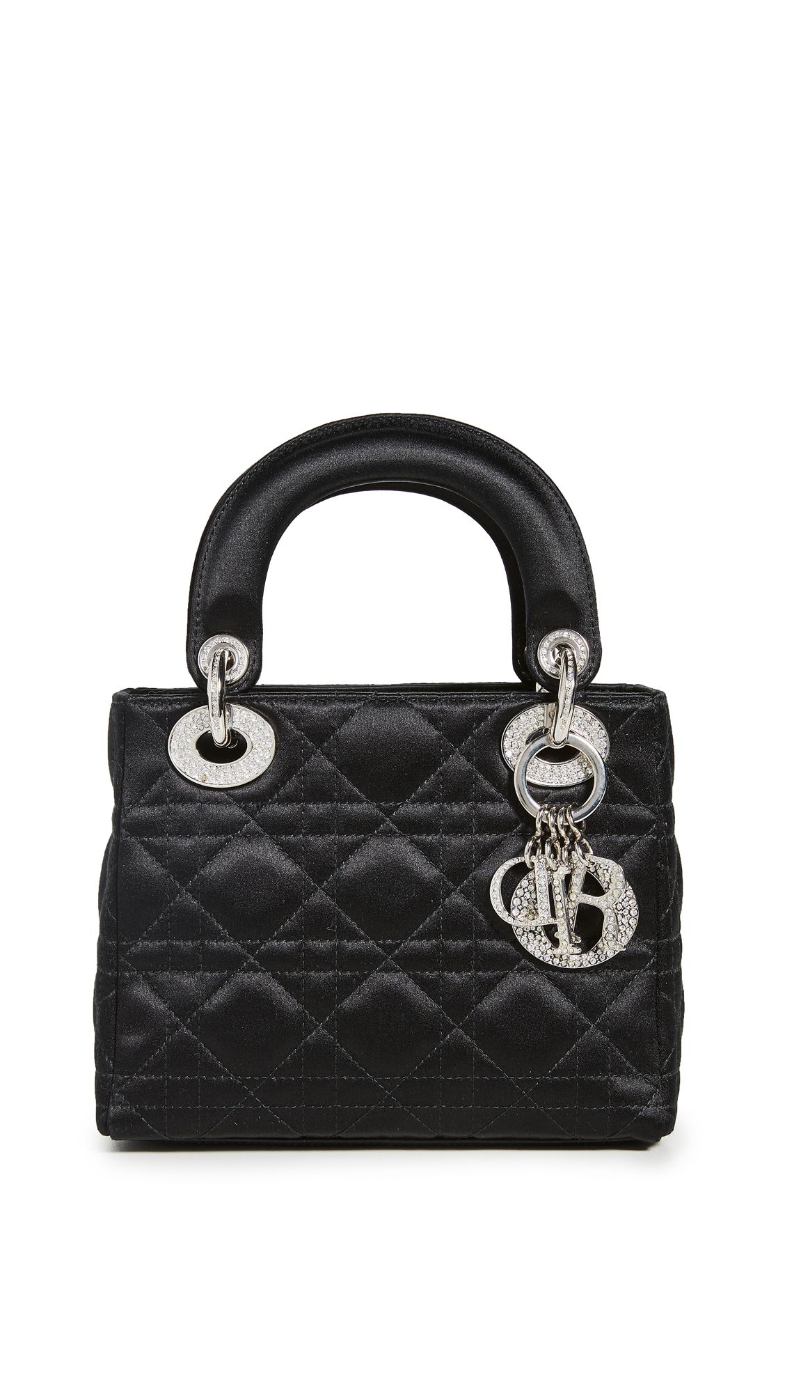 What Goes Around Comes Around Black Satin Lady Dior Mini Bag | Shopbop