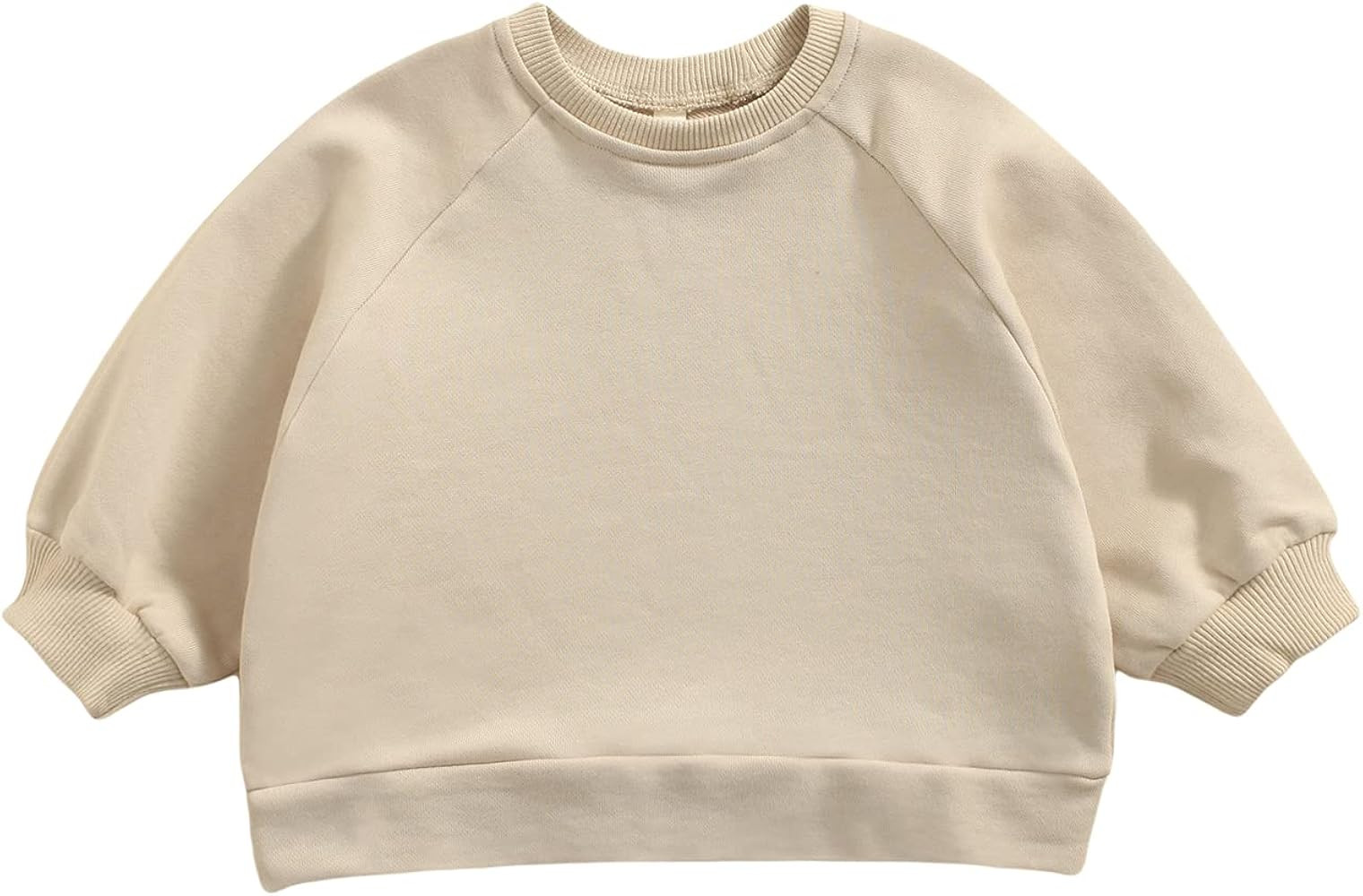 Unisex Kids Solid Cotton Pullover Sweatshirt Sweater Toddler Baby Boy Girl Crewneck Long Sleeve Tops | Amazon (US)