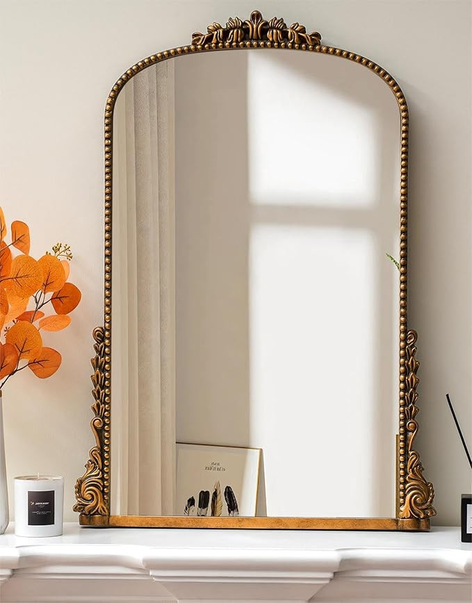 SHYFOY Antique Mirrors for Wall Decor 39'' x 28'' Large Vintage Wall Mirror Decorative Baroque Ar... | Amazon (US)