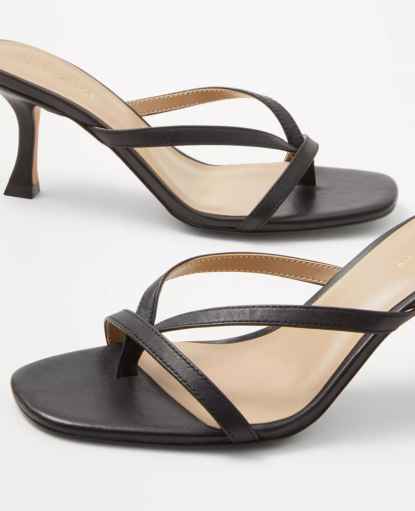 Leather Strappy Mule Sandals | Ann Taylor (US)