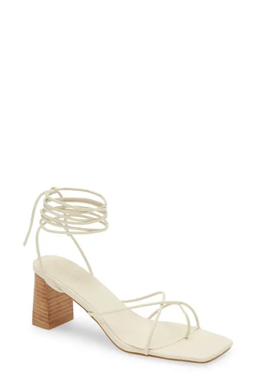Billini Issa Ankle Tie Sandal in Bone/Natural at Nordstrom, Size 7 | Nordstrom