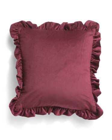Made In Usa 18x18 Luxury Velvet Ruffle Pillow | TJ Maxx