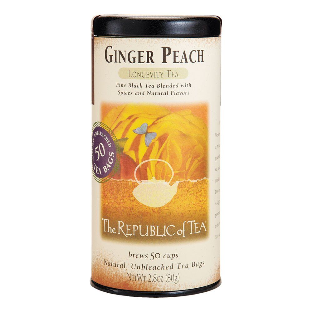 The Republic of Tea Ginger Peach Black Tea, Caffeinated, 50 Count | Amazon (US)