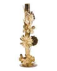 3.5x12 Decorative Intricate Floral Iron Taper Candle Holder | TJ Maxx
