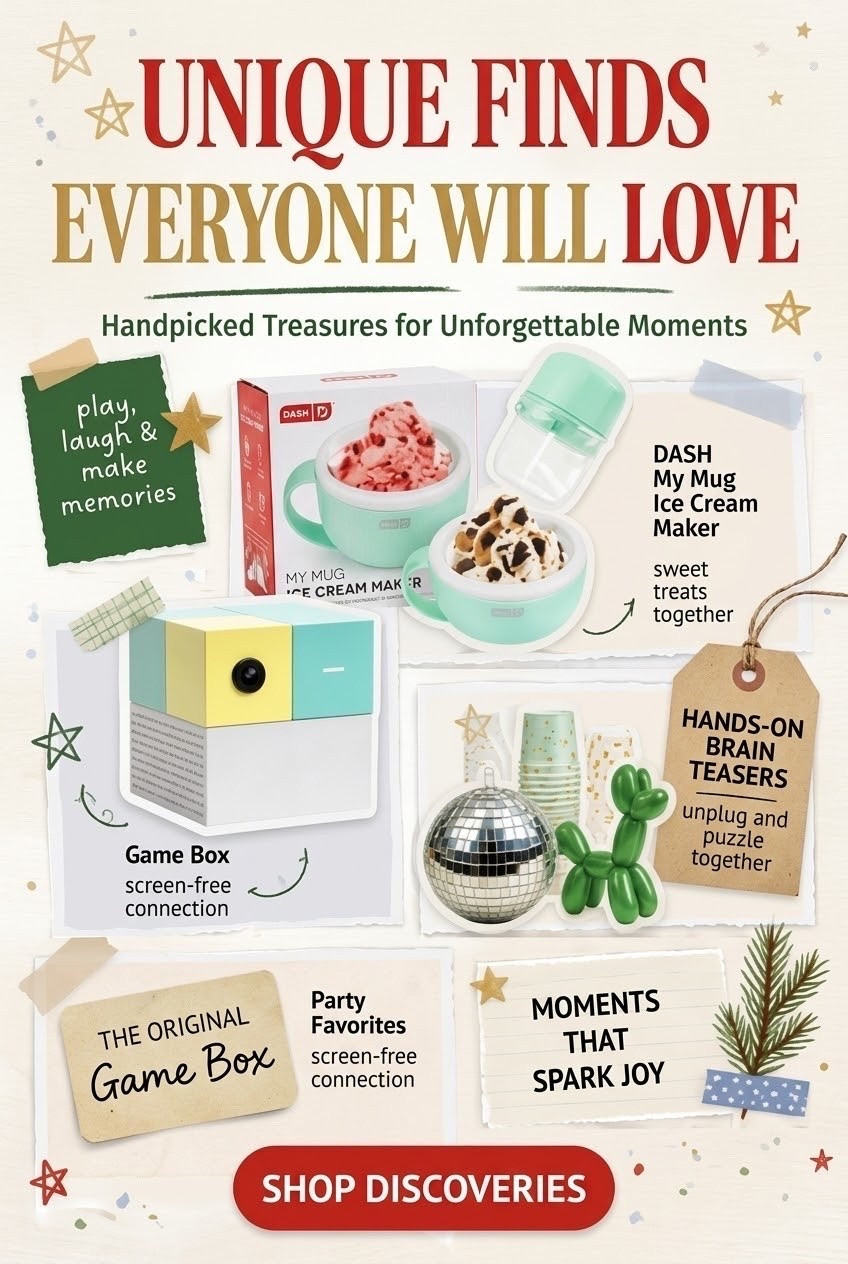 Unplug and reconnect this holiday season! 🎄 From DIY sweet treats to brain-teasing puzzles, discover our handpicked list of gifts designed to bring the whole family together. Whether you’re looking for screen-free connection or party-ready favorites, we have curated unique finds that everyone will love. Click through to explore the full collection of holiday moments that spark joy! ✨ #GiftsThatUnplug #HolidayGiftGuide #FamilyFun #ScreenFree #UniqueGifts #MyMugIceCreamMaker #HandsOnLearning

#LTKSeasonal #LTKHome