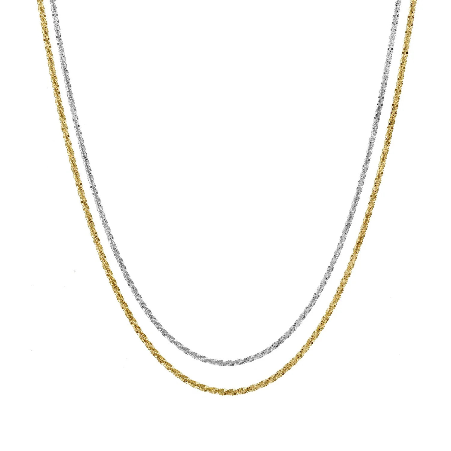 Criss Cross Diamond Cut Sparkle Chain Necklace in 14K Gold | Sam's Club
