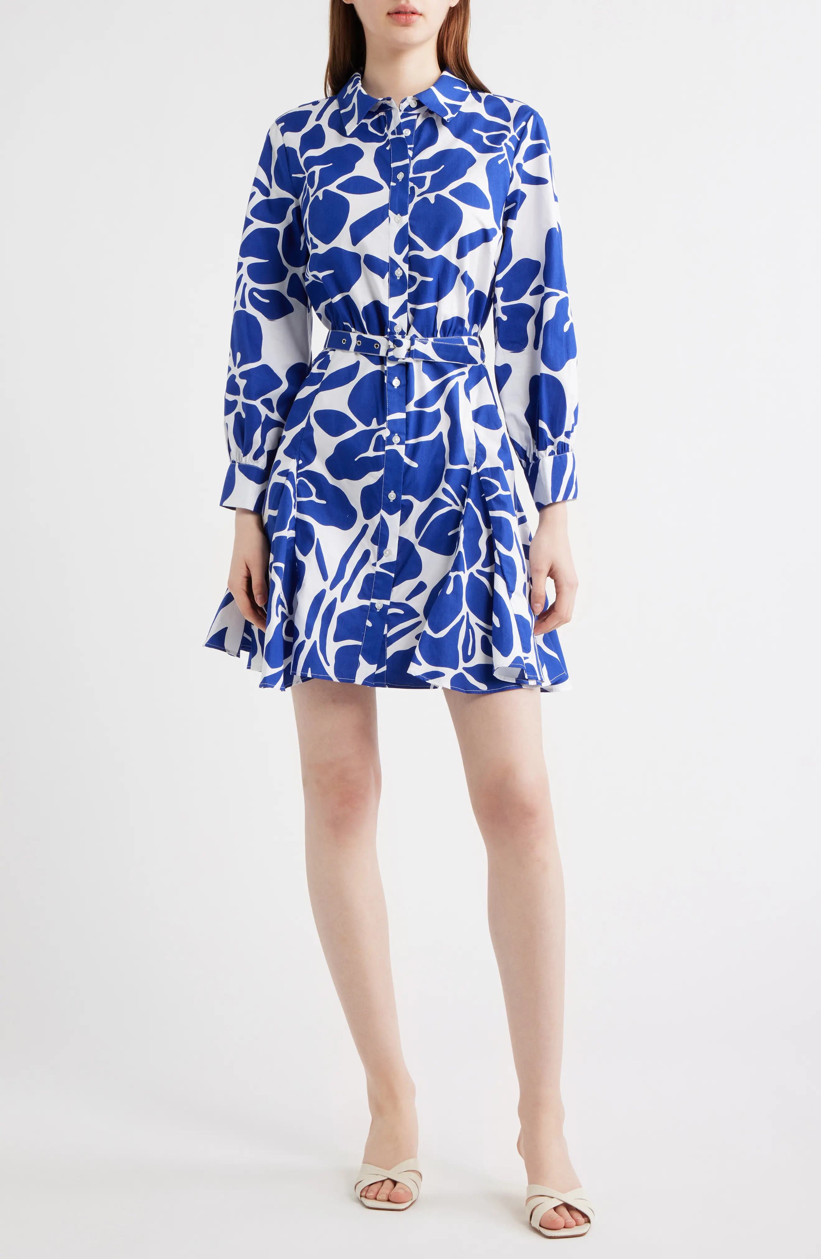 CeCe Belted Long Sleeve Cotton Shirtdress (Women) | Nordstrom | Nordstrom